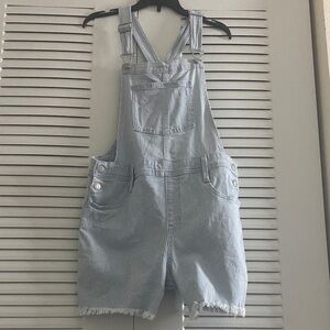 Striped Denim Overalls